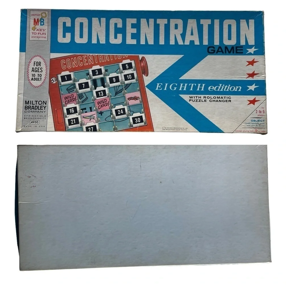 Milton Bradley CONCENTRATION Game with Rolomatic Puzzle Changer 1964 8th edition
